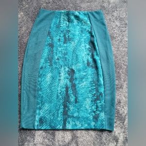 Mossimo teal snake print pencil skirt